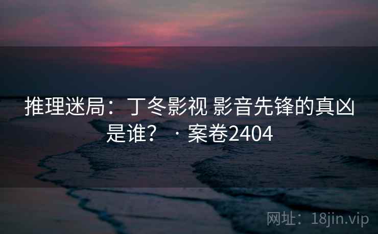 推理迷局:丁冬影视 影音先锋的真凶是谁? · 案卷2404