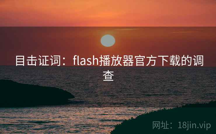 目击证词：flash播放器官方下载的调查