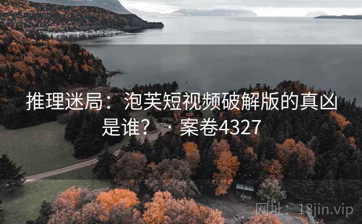 推理迷局：泡芙短视频破解版的真凶是谁？ · 案卷4327